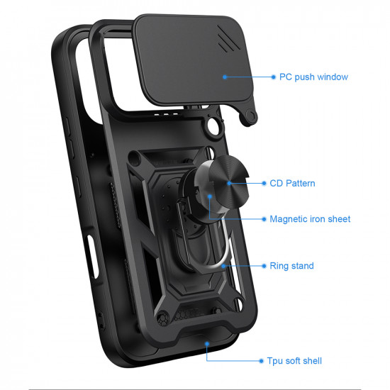 Techsuit CamShield Series Honor 600 / 600 Pro Black Techsuit CamShield Series Honor 600 / 600 Pro Black