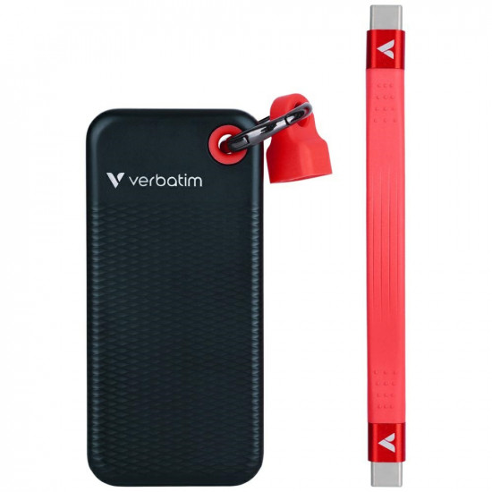 External Drive Verbatim Pocket SSD 256GB USB-C 3.2 gen.2 black-red 32417
