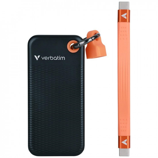 External Drive Verbatim Pocket SSD 256GB USB-C 3.2 gen.2 black-orange 32418