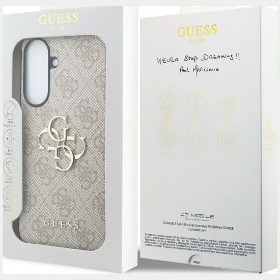 Case Guess Leather 4G Metal Logo for Samsung Galaxy A57 5G pink