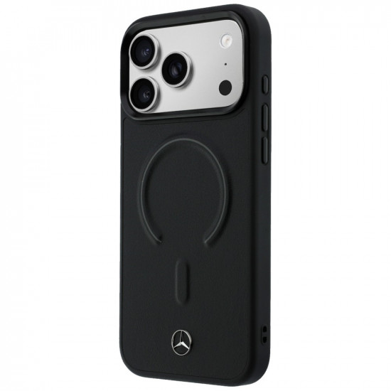 Case Mercedes Leather 3D MagSafe for iPhone 17 Pro black Case Mercedes Leather 3D MagSafe for iPhone 17 Pro black