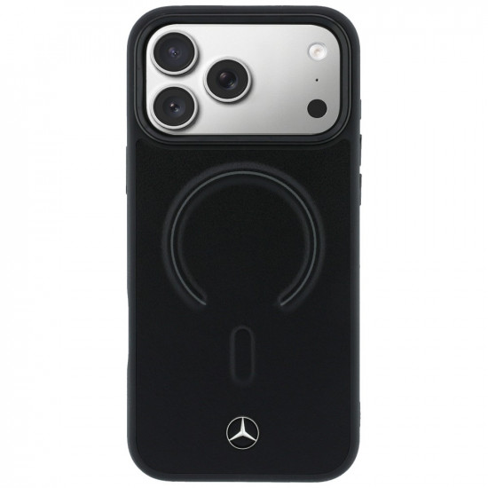 Case Mercedes Leather 3D MagSafe for iPhone 17 Pro black Case Mercedes Leather 3D MagSafe for iPhone 17 Pro black