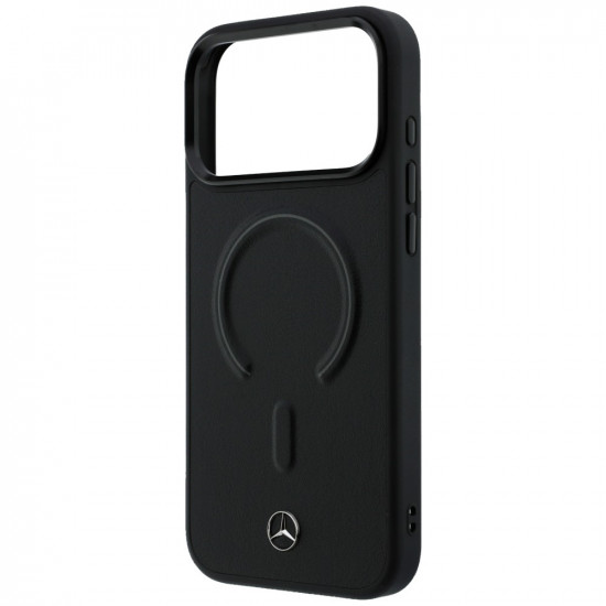 Case Mercedes Leather 3D MagSafe for iPhone 17 Pro black Case Mercedes Leather 3D MagSafe for iPhone 17 Pro black