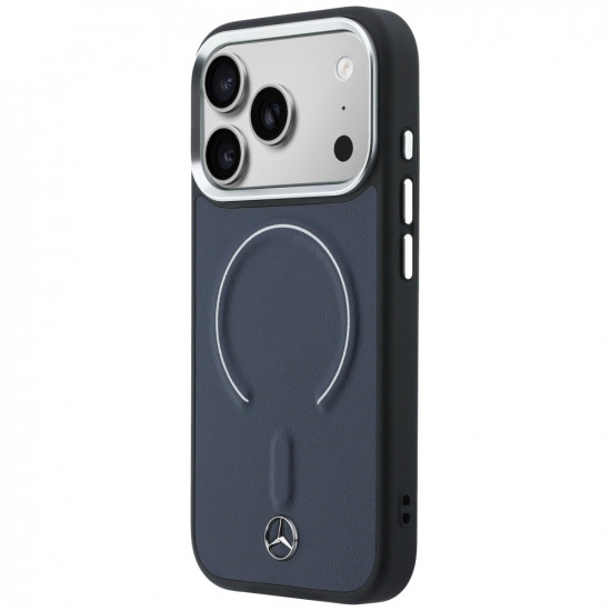 Case Mercedes Leather 3D MagSafe for iPhone 17 Pro Max navy Case Mercedes Leather 3D MagSafe for iPhone 17 Pro Max navy