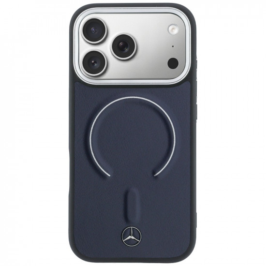 Case Mercedes Leather 3D MagSafe for iPhone 17 Pro Max navy Case Mercedes Leather 3D MagSafe for iPhone 17 Pro Max navy