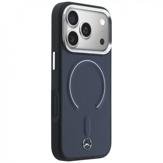 Case Mercedes Leather 3D MagSafe for iPhone 17 Pro Max navy Case Mercedes Leather 3D MagSafe for iPhone 17 Pro Max navy