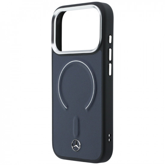 Case Mercedes Leather 3D MagSafe for iPhone 17 Pro Max navy Case Mercedes Leather 3D MagSafe for iPhone 17 Pro Max navy