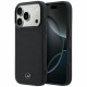 Case Mercedes Leather Mesh with Bow Line MagSafe for iPhone 17 Pro black