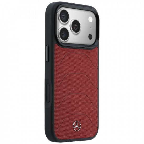 Case Mercedes Leather Mesh with Bow Line MagSafe for iPhone 17 Pro red Case Mercedes Leather Mesh with Bow Line MagSafe for iPhone 17 Pro red