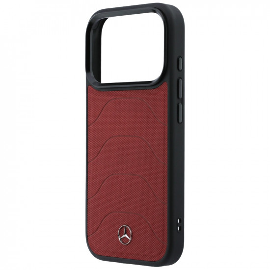 Case Mercedes Leather Mesh with Bow Line MagSafe for iPhone 17 Pro red Case Mercedes Leather Mesh with Bow Line MagSafe for iPhone 17 Pro red