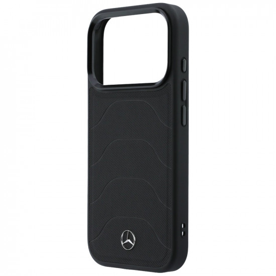 Case Mercedes Leather Mesh with Bow Line MagSafe for iPhone 17 Pro Max black Case Mercedes Leather Mesh with Bow Line MagSafe for iPhone 17 Pro Max black