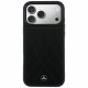 Case Mercedes Leather with Crossed Lines MagSafe for iPhone 17 Pro black