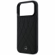 Case Mercedes Leather with Crossed Lines MagSafe for iPhone 17 Pro black