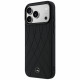 Case Mercedes Leather with Crossed Lines MagSafe for iPhone 17 Pro Max black