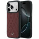 Case Mercedes Leather with Crossed Lines MagSafe for iPhone 17 Pro Max red