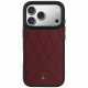 Case Mercedes Leather with Crossed Lines MagSafe for iPhone 17 Pro Max red