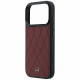 Case Mercedes Leather with Crossed Lines MagSafe for iPhone 17 Pro Max red