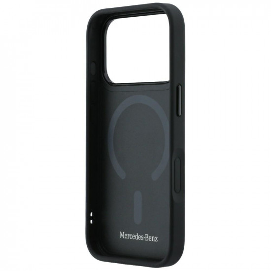 Case Mercedes Leather with Crossed Lines MagSafe for iPhone 17 Pro Max red