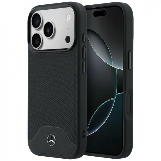 Case Mercedes Leather Wood Effect and Curve MagSafe for iPhone 17 Pro black