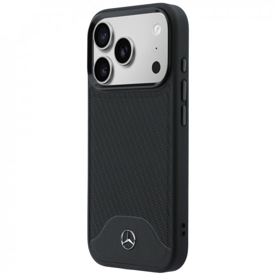 Case Mercedes Leather Wood Effect and Curve MagSafe for iPhone 17 Pro black