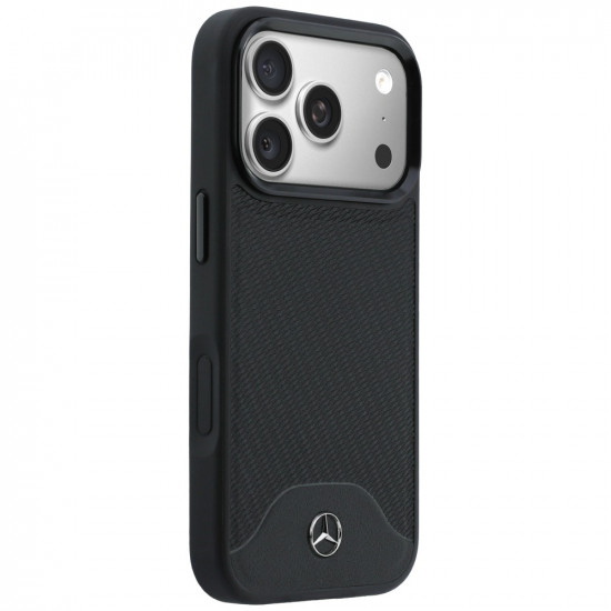 Case Mercedes Leather Wood Effect and Curve MagSafe for iPhone 17 Pro black