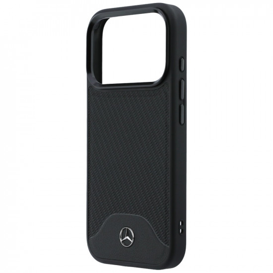 Case Mercedes Leather Wood Effect and Curve MagSafe for iPhone 17 Pro Max black