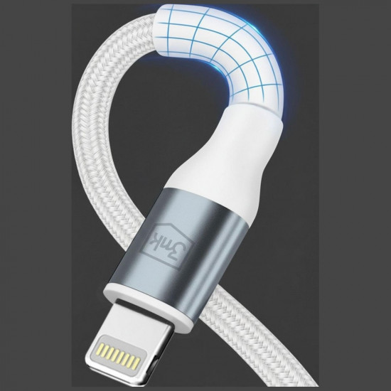 3MK Hyper Cable N-SERIES USB-C to Lightning Cable 1m 9V/3A 27W White 3MK Hyper Cable N-SERIES USB-C to Lightning Cable 1m 9V/3A 27W White