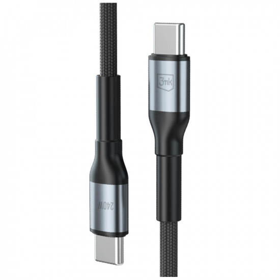 3MK Hyper Cable N-SERIES USB-C to USB-C Cable 1 m 48V/5A 240W Black