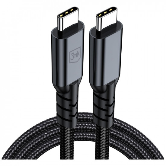 3MK Hyper Cable N-SERIES USB-C to USB-C Thunderbolt 4 Cable 2m 48V/5A 240W Black 3MK Hyper Cable N-SERIES USB-C to USB-C Thunderbolt 4 Cable 2m 48V/5A 240W Black