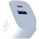3MK FlowPower Wall Charger USB-A + USB-C 25W PD QC4+ White 3MK FlowPower Wall Charger USB-A + USB-C 25W PD QC4+ White