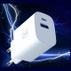 3MK FlowPower USB-A + USB-C 30W PD 3.0 QC4+ Wall Charger, White 3MK FlowPower USB-A + USB-C 30W PD 3.0 QC4+ Wall Charger, White