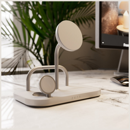 Zens 4-in-1 Qi 2.0 60W USB-C Magnetic Induction Charger silver Zens 4-in-1 Qi 2.0 60W USB-C Magnetic Induction Charger silver