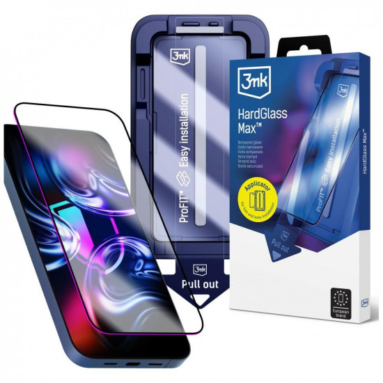Tempered Glass 3MK HardGlass Max with applicator for Google Pixel 10A black Tempered Glass 3MK HardGlass Max with applicator for Google Pixel 10A black