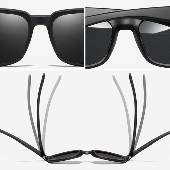 Techsuit  Sunglasses Polarised TR90 (MM101)  UV Protection  Matte Black / Gray