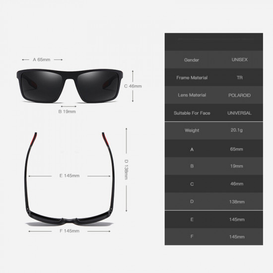 Techsuit  Sunglasses Polarised TR90 (MM101)  UV Protection  Matte Black / Gray