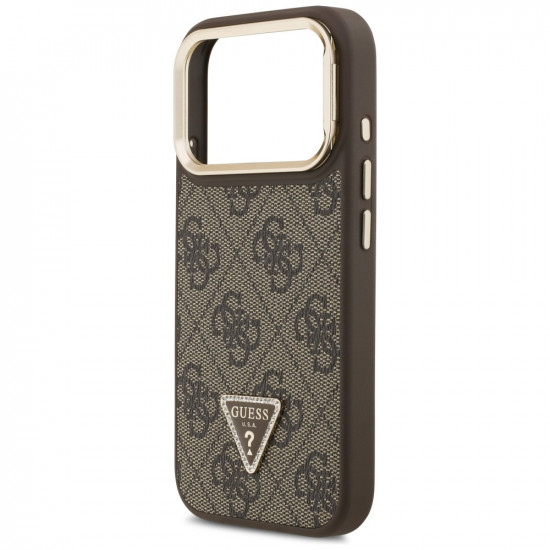 Guess Hardcase 4G Triangle Logo MagSafe with Stand Camera (GUHMP17LPCS4GPTW) iPhone 17 Pro Brown