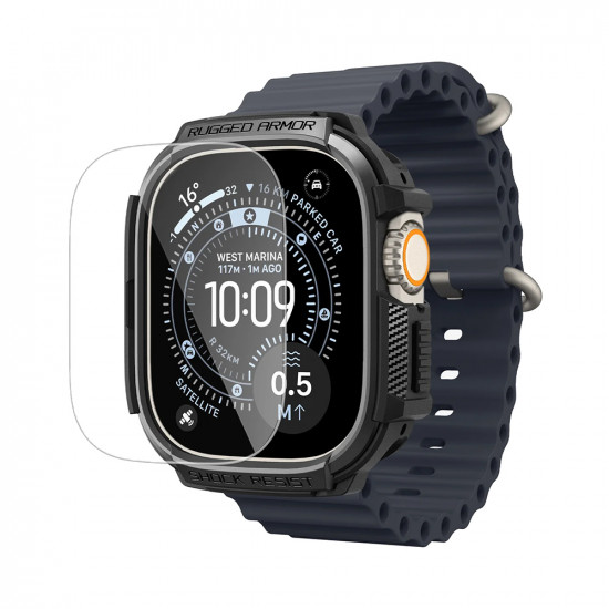 Spigen Rugged Armor + Screen Protector (ACS11414) Apple Watch Ultra / Ultra 2 / Ultra 3 Black