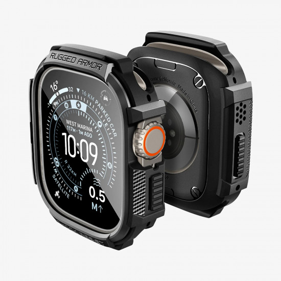 Spigen Rugged Armor + Screen Protector (ACS11414) Apple Watch Ultra / Ultra 2 / Ultra 3 Black