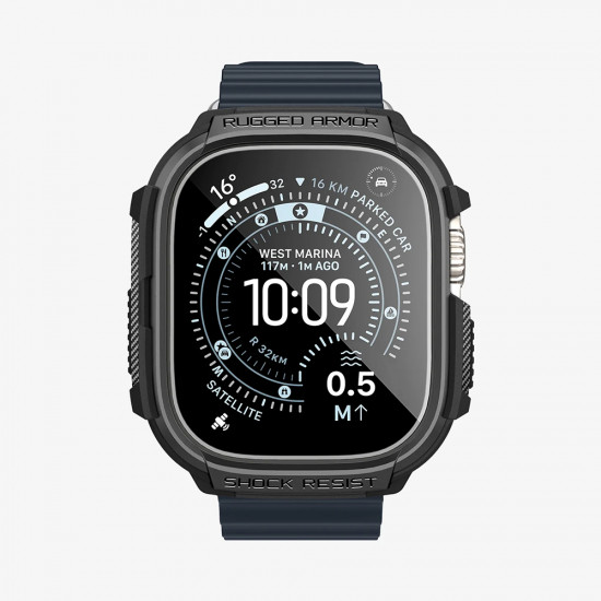 Spigen Rugged Armor + Screen Protector (ACS11414) Apple Watch Ultra / Ultra 2 / Ultra 3 Black
