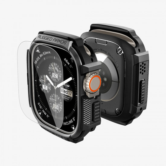 Spigen Rugged Armor + Screen Protector (ACS11414) Apple Watch Ultra / Ultra 2 / Ultra 3 Black