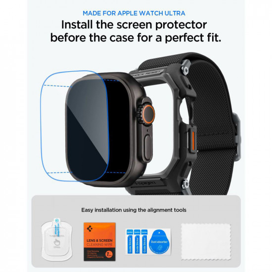 Spigen Lite Fit "Pro" + Screen Protector (ACS11415) Apple Watch Ultra / Ultra 2 / Ultra 3 Matte Black Spigen Lite Fit "Pro" + Screen Protector (ACS11415) Apple Watch Ultra / Ultra 2 / Ultra 3 Matte Black