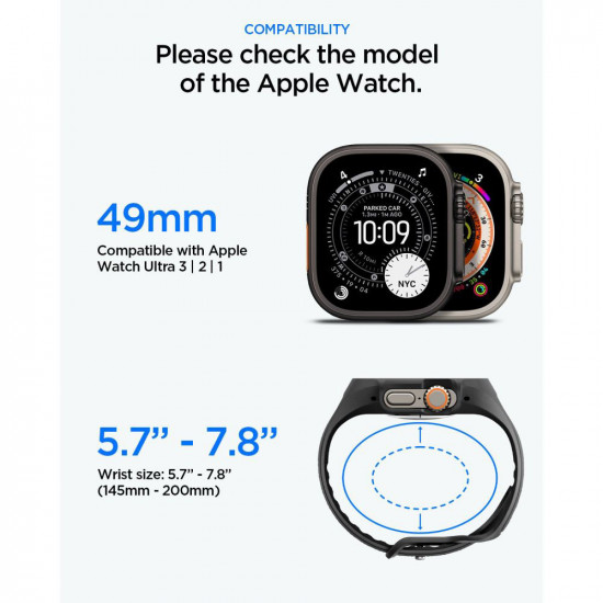 Spigen Liquid Air Pro + Screen Protector (ACS11416) Apple Watch Ultra / Ultra 2 / Ultra 3 Matte Black Spigen Liquid Air Pro + Screen Protector (ACS11416) Apple Watch Ultra / Ultra 2 / Ultra 3 Matte Black