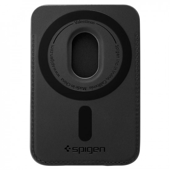Spigen Valentinus Wallet MagFit+ (AFA11336) for 5 x Cards Easy Access, Minimalist Construction, PU Leather Black Spigen Valentinus Wallet MagFit+ (AFA11336) for 5 x Cards Easy Access, Minimalist Construction, PU Leather Black