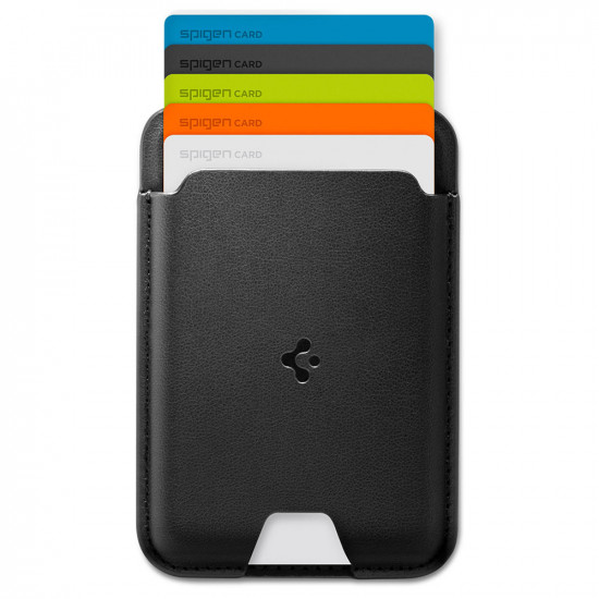 Spigen Valentinus Wallet MagFit (AFA11337) for 5 x Cards Easy Access, Minimalist Construction, PU Leather Black Spigen Valentinus Wallet MagFit (AFA11337) for 5 x Cards Easy Access, Minimalist Construction, PU Leather Black