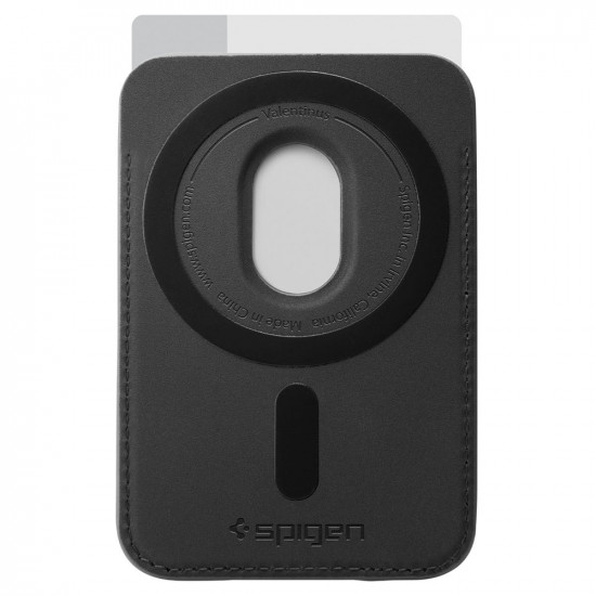 Spigen Valentinus Wallet MagFit (AFA11337) for 5 x Cards Easy Access, Minimalist Construction, PU Leather Black Spigen Valentinus Wallet MagFit (AFA11337) for 5 x Cards Easy Access, Minimalist Construction, PU Leather Black