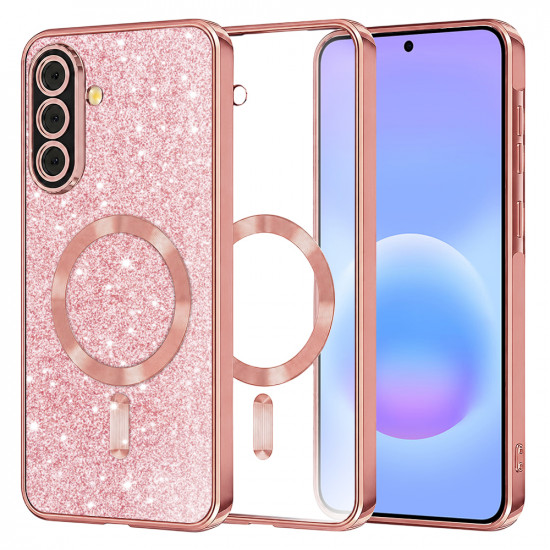 Techsuit Luxury Glitter MagSafe Samsung Galaxy A57 5G Rose Gold