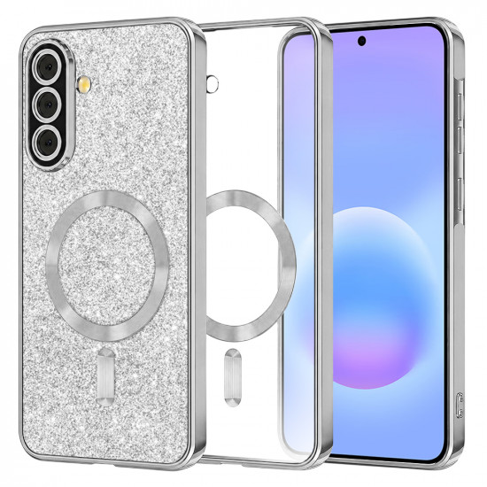 Techsuit Luxury Glitter MagSafe Samsung Galaxy A57 5G Silver Techsuit Luxury Glitter MagSafe Samsung Galaxy A57 5G Silver