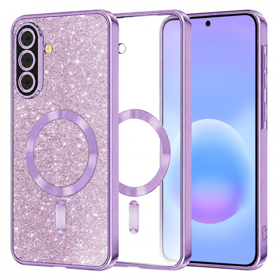 Techsuit Luxury Glitter MagSafe Samsung Galaxy A57 5G Light Purple