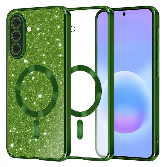 Techsuit Luxury Glitter MagSafe Samsung Galaxy A57 5G Deep Green