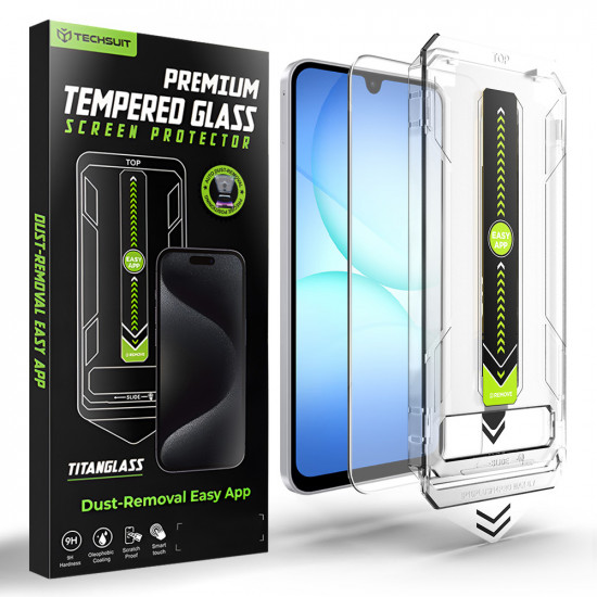 Techsuit [Fingerprint Unlock Compatible] TitanGlass CrystalHD Samsung Galaxy A16 4G / A16 5G / A17 4G / A17 5G Clear